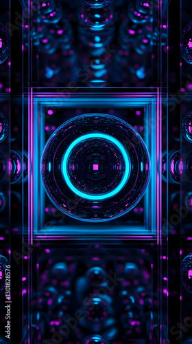 Abstract Background 3D Neon...