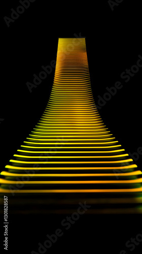 Abstract 3D Golden Staircas...