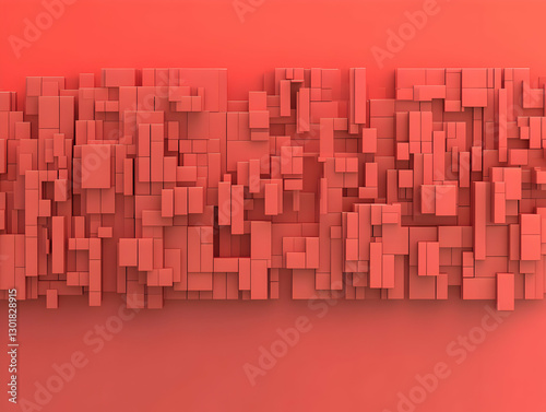 Coral 3D Abstract Block Bac...