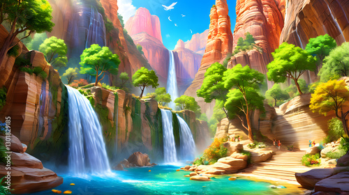 Canyon Waterfall Oasis