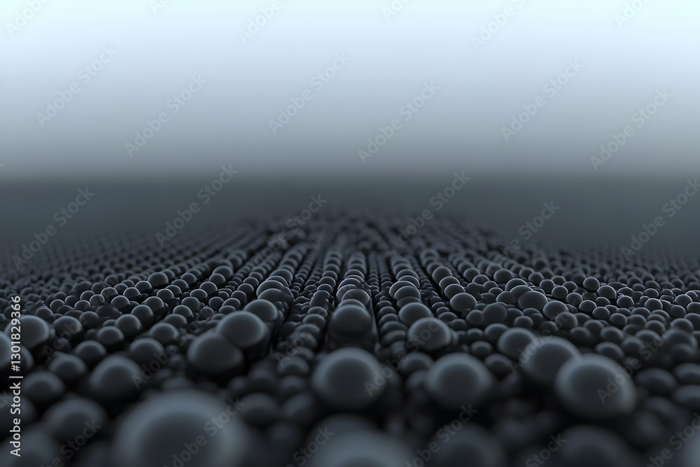 Fototapeta premium 3D Abstract Background Illustration - Black Spheres Array