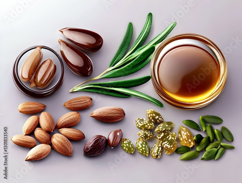 Illustration- Oil, Almond, ...