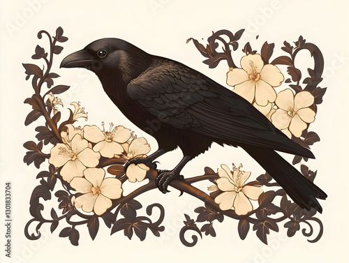 Illustration of Black Bird,...