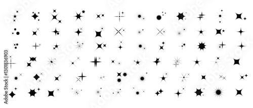 collection of Twinkle stars icon. Sparkle star, Shine and twinkle star Isolated on white background. vector illustration.