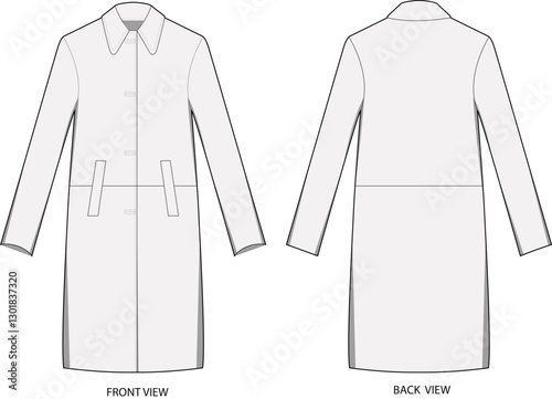 Trench coat design  flat sketch