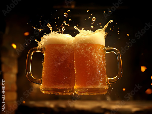 Photo Cheers Beer Mugs Spla...