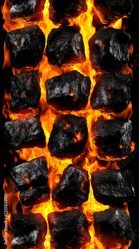 3D Illustration Burning Coa...