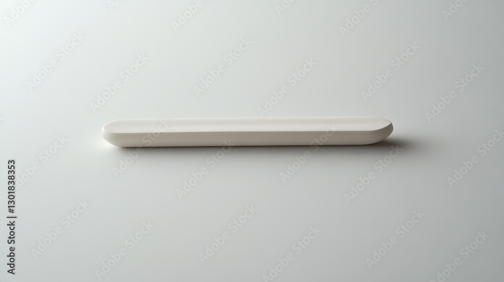 Minimalistic white object on a smooth surface, showcasing sleek design and simple elegance. Minimalistic white object on a smooth surface, showcasing sleek design and simple elegance.