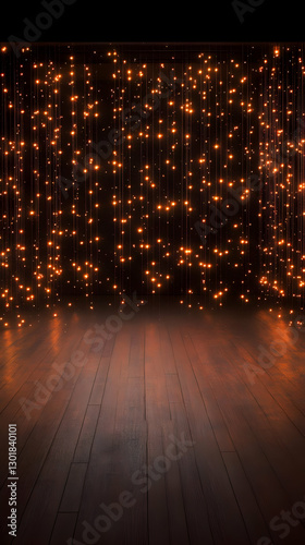 Dark Wooden Floor with Warm...
