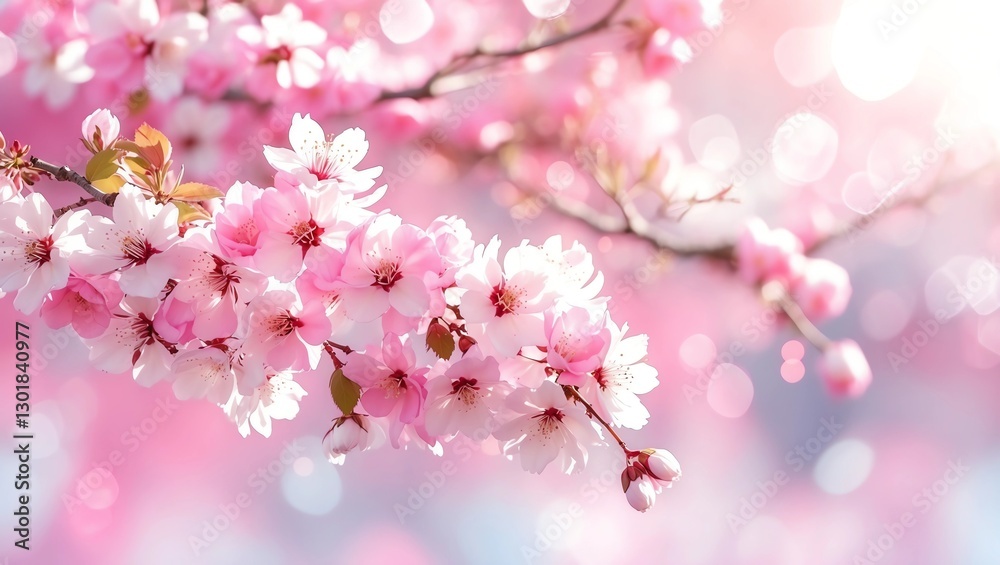 Obraz premium Cherry blossoms flutter down