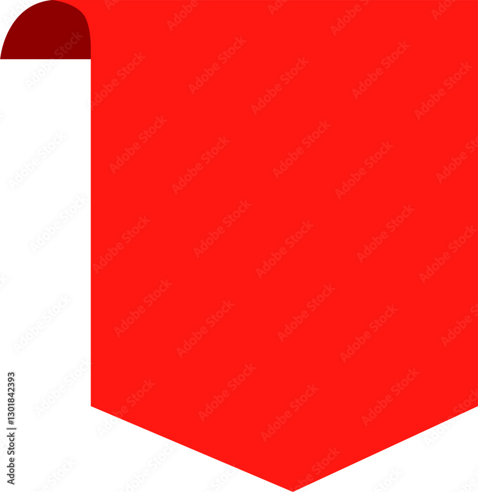 Red folded label banner illustration Red folded label banner illustration
