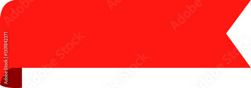 Red folded label banner illustration 