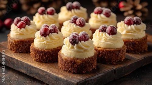 Wallpaper Mural Mini Cranberry Cakes On Wooden Board Torontodigital.ca