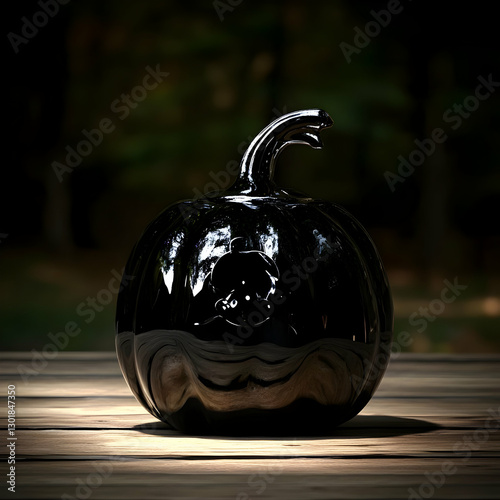 3D Illustration Black Pumpk...