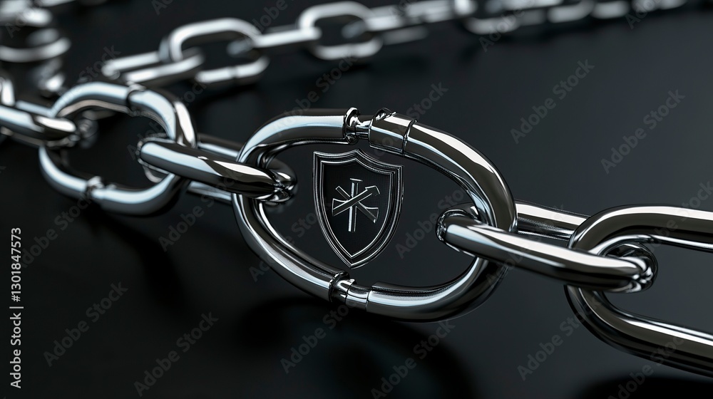Obraz premium Chains Representing Compliance Security and Trust, Compliance