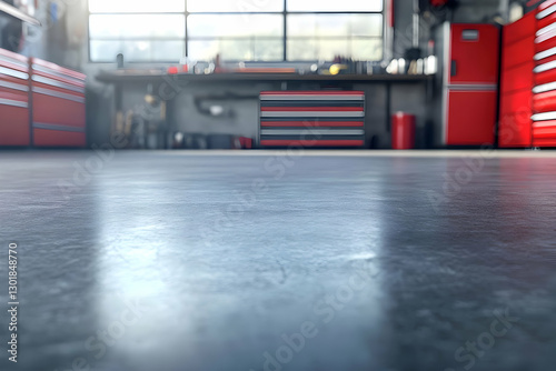 3D Render Empty Garage Floo...