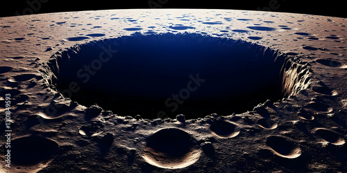 3D Illustration Crater on M...