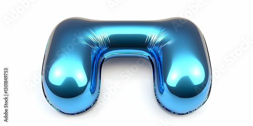3D Illustration Blue Metall...