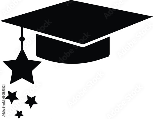 Graduation hat icon simple vector illustration, Graduation cap icon