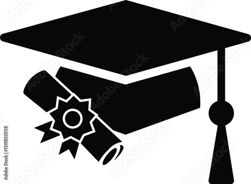 Graduation hat icon simple vector illustration, Graduation cap icon