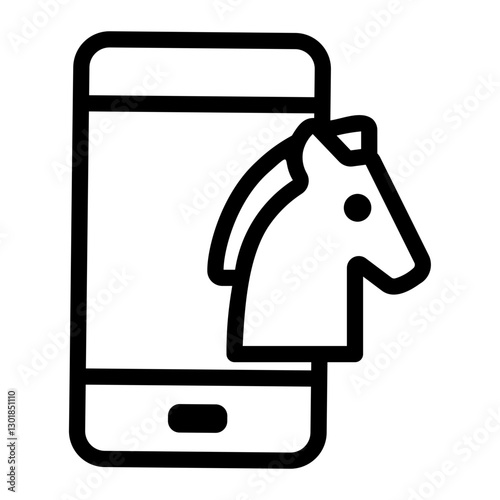 trojan Line Icon