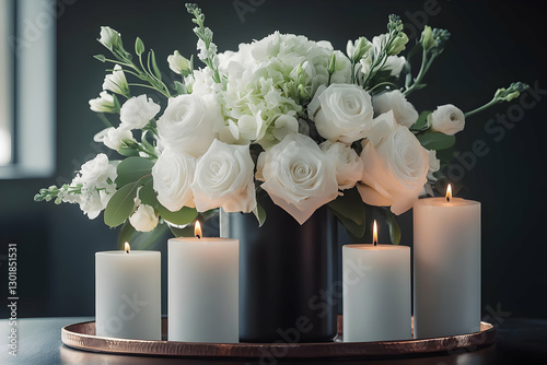 Photo White Flowers Candles...