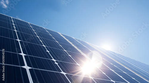 A solar panel is shown in the sun