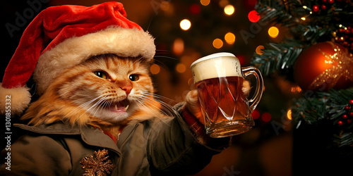 Ginger Cat Christmas Beer I...