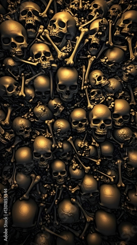 3D Illustration- Golden Sku...