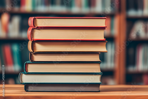 Photo - Stack of Books Libr...