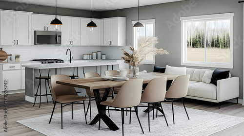 3D Illustration Modern Kitc...