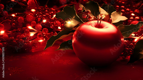 Illustration Red Apple Holl...
