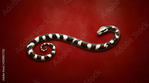 Illustration Red Snake Curl...