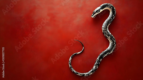 Photo Red Background Snake ...