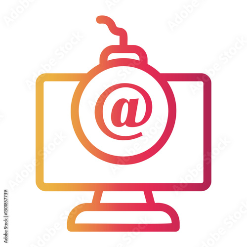 bomb Line Gradient Icon