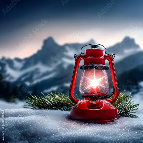 Photo Winter Landscape Red ...