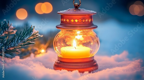 Photo, Winter Lantern Candl...