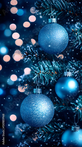 Photo Christmas Tree Blue O...