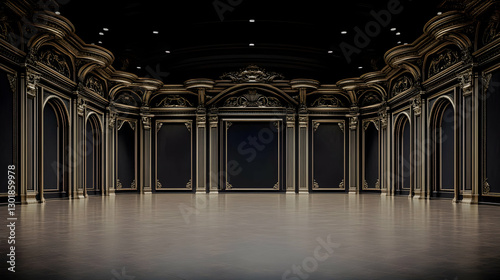 Elegant Black Gold 3D Room ...