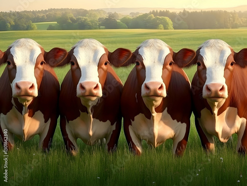 Realistic Illustration Cows...