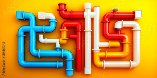 3D Illustration Colorful Pi...