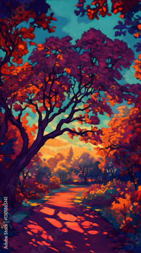 Illustration of Vibrant Aut...