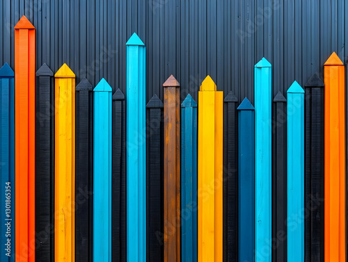 Photo Colorful Wooden Fence...
