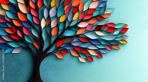3D Illustration Colorful Pa...