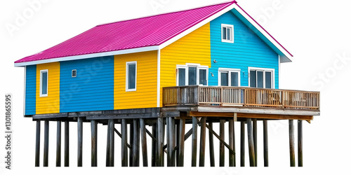 Photo Colorful Stilt House ...