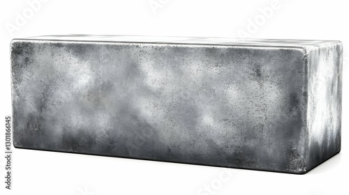 3D Render Metal Block Silve...