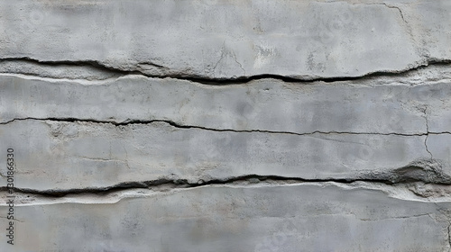 Cracked Concrete Wall Photo...