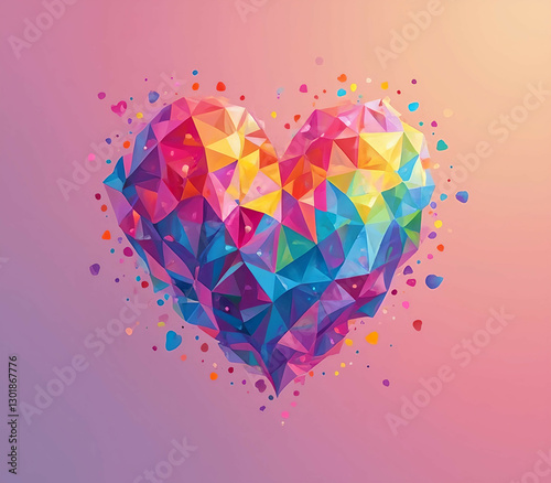 abstract rainbow heart background