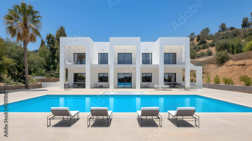 Photo Modern White Villa Ar...