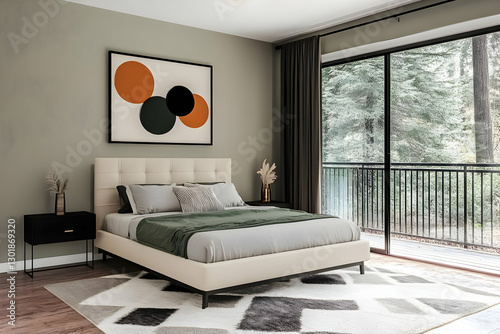 3D Illustration Bedroom Int...